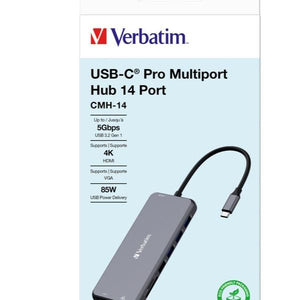 Verbatim cmh-14 usb tipo-c 5000 mbit/s argento - 32154V