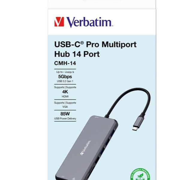 Verbatim cmh-14 usb tipo-c 5000 mbit/s argento - 32154V