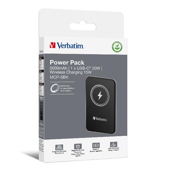 Verbatim charge 'n' go polimeri di litio (lipo) 5000 mah carica wireless nero - 32240V