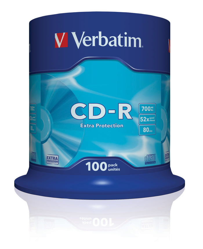 Verbatim cd-r extra protection 700 mb 52x 100 pz - 43411