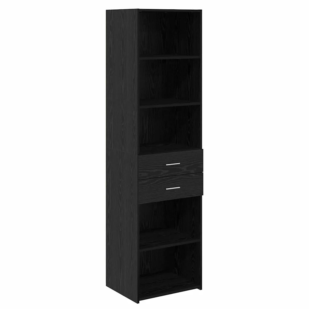 Credenza-Buffet-Armadio da cucina Rovere Nero 50 x 42,5 x 185 cm Legno multistrato