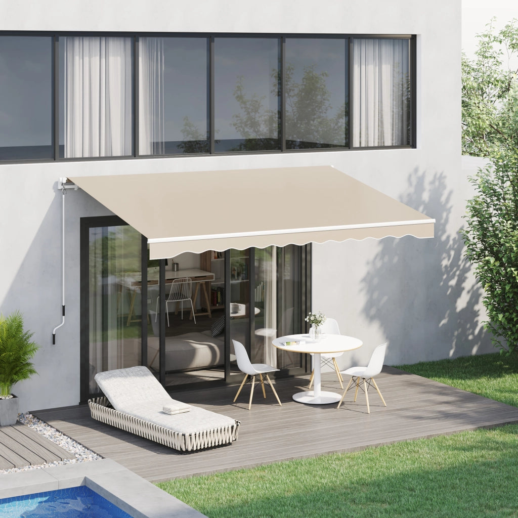 Tenda da Esterno Rettrattile per Terrazza ¨C zephmum ¨C Beige 395x245 cm Aluminium Polyester