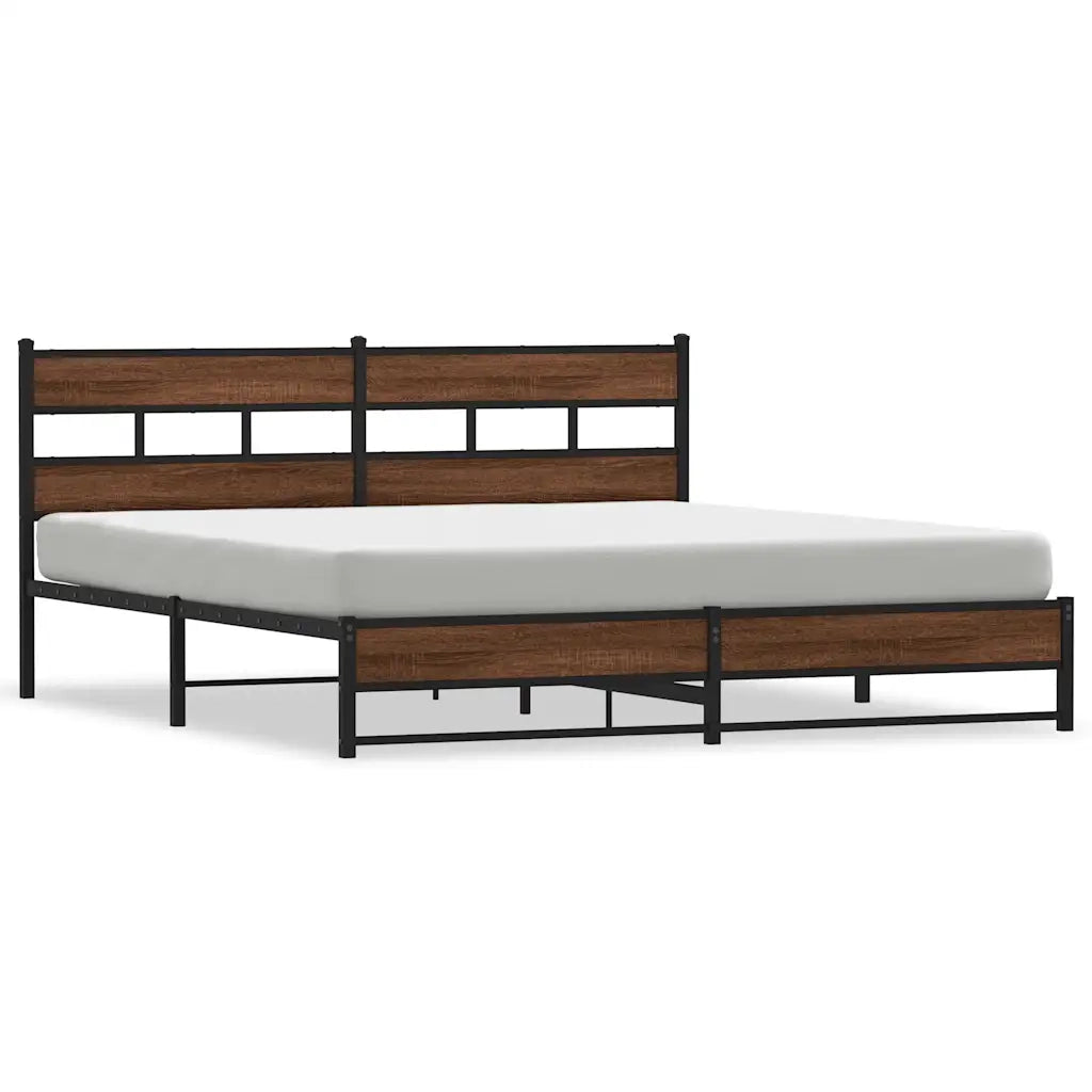 Giroletto senza Materaso in Metallo Rovere Marrone 193x203 cm
