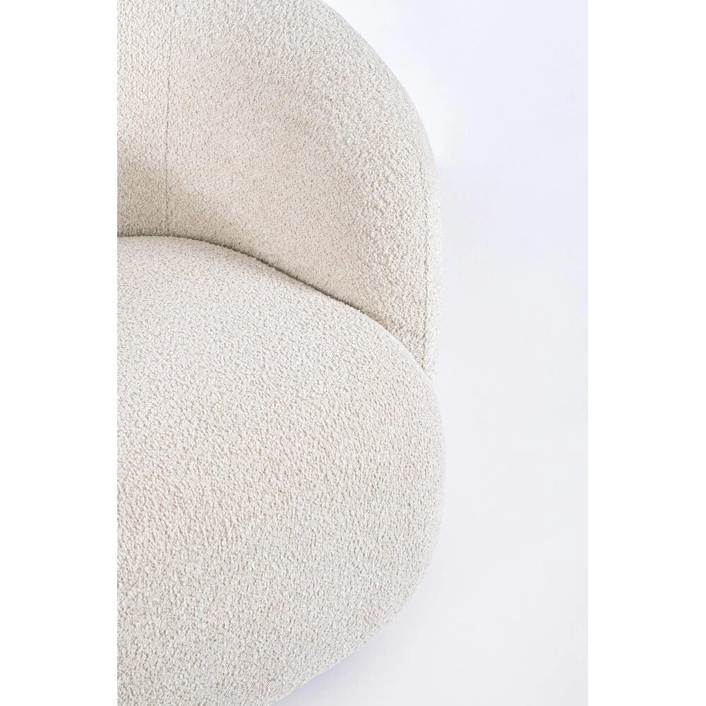 Poltrona Imbottita con Rivestimento Bouclé Effetto Lana - THEA