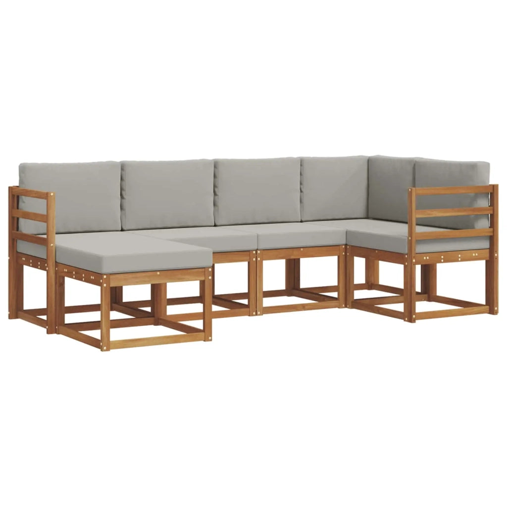 Set di divani da esterno 6 pcs Grigio Naturale e Chiaro 3366624