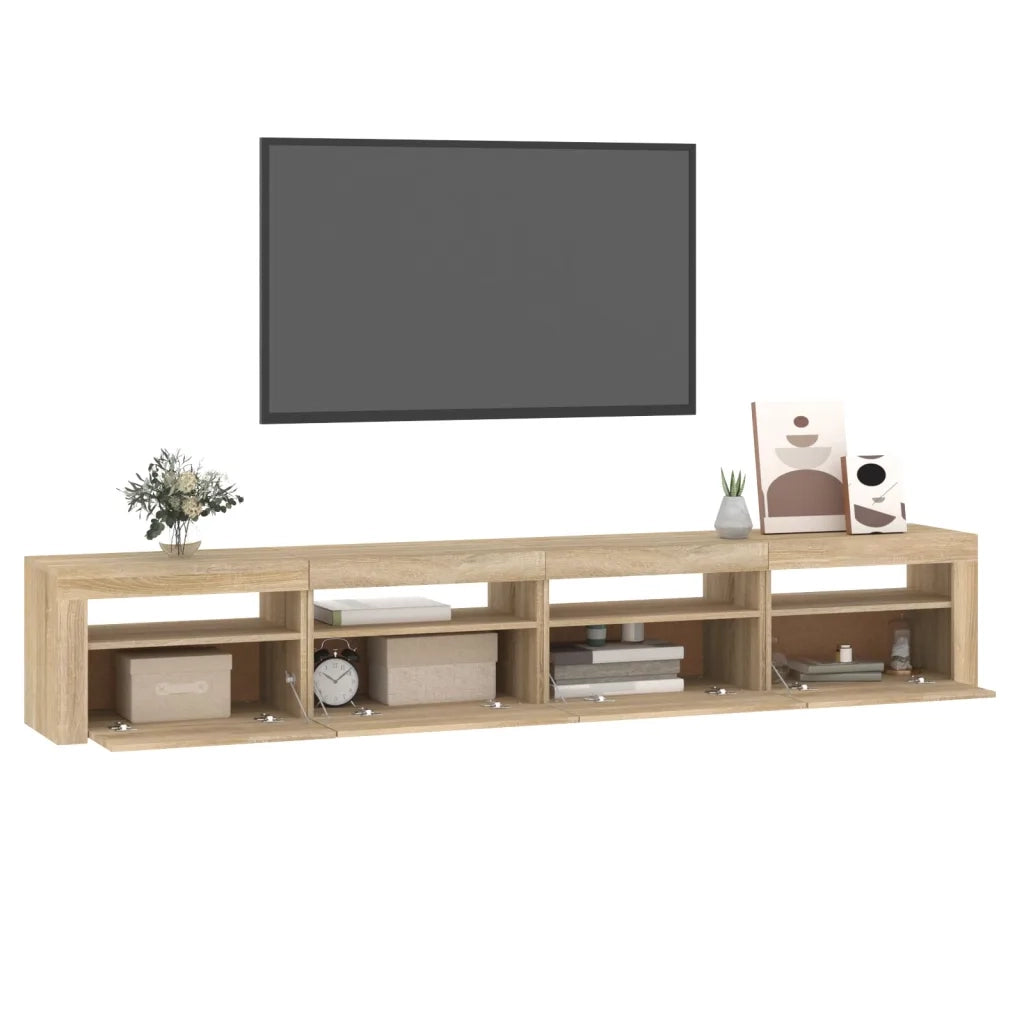 Mobile Porta TV con Luci LED-Mobile per TV-Credenza TV Rovere Sonoma 240x35x40 cm 875841