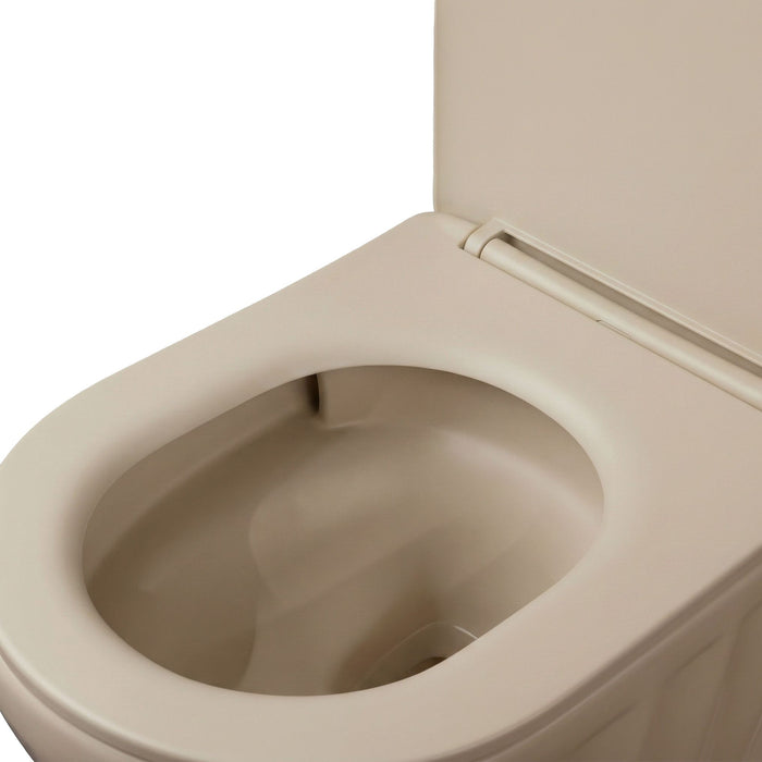 Set: Wc Sospeso + Lavabo Da Appoggio Rea Duo Caffe Latte Matt