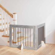 Cancello per cani con supporti 2 pcs Grigio Sonoma 100 x 80 cm 892058