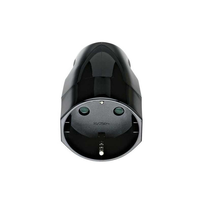 00250 Presa 2P+T 16A Tedesco Assiale Nero