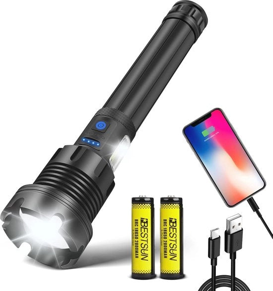 Lanterna LED Portatile 20000 Lumen - Impermeabile e Regolabile con 7 Modalità di Luce per Attività All'Aperto