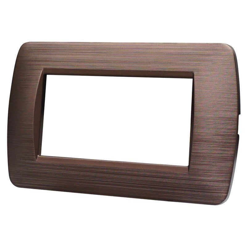Placca Plastica Serie Space 4P Colore Bronzo Satinato Compatibile Con Bticino Living Light