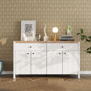 Madia Belve, Credenza 3 Ripiani, 163x40x92h cm Bianco Opaco