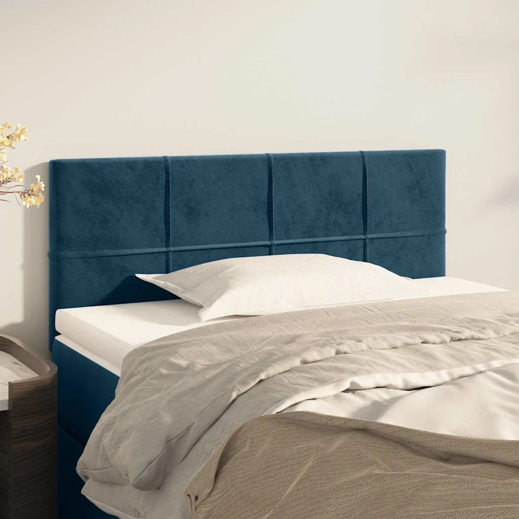 Testiera-Testata-Testiera Decorativa Blu Scuro 100x5x78/88 cm in Velluto 728912