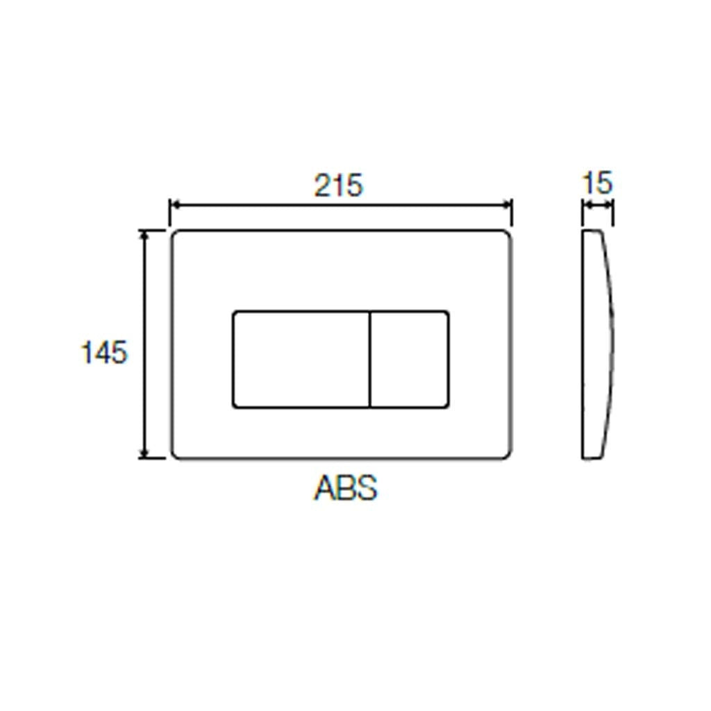 Placca nera di scarico p1 per cassetta incasso tropea 3 VS0871302 valsir