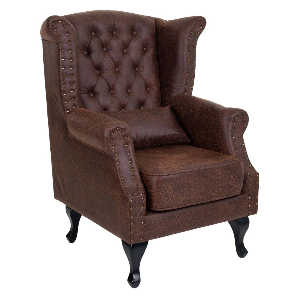 Poltrona in similpelle marrone 84x84x86h