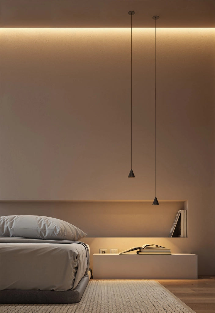 Lampada a Sospensione Zoe Surface Beneito & Faure 7W 38° 3000K Nero Opaco - Design Conico LED CRI90 UGR<19 per Illuminazione Interni