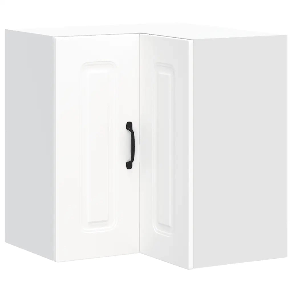 Pensile da Cucina ad Angolo-Mobile Cucina da Parete Kalmar Bianco in Legno Multistrato