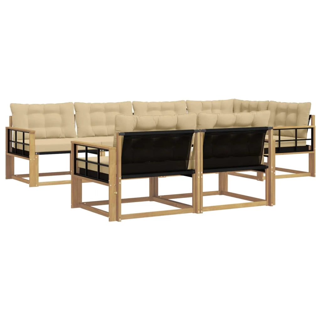 Set di divani da esterno con cuscino 7 pcs Bianco e Beige 3388787