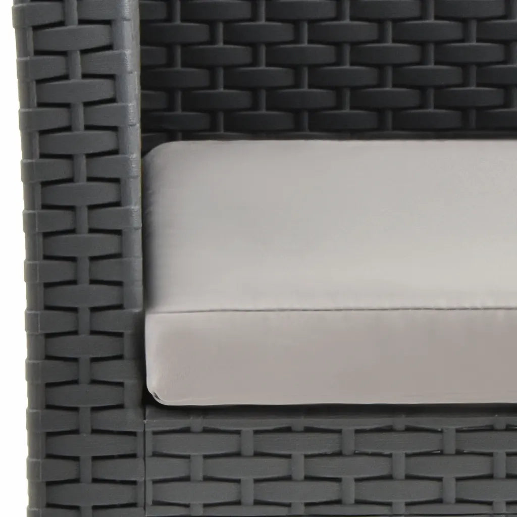 Sedia da giardino con cuscino antracite 63x65x76 cm PP Rattan 315639