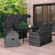 Set Mobili da Pranzo per Giardino 7 pz con Cuscini Grigio cod mxl 38759