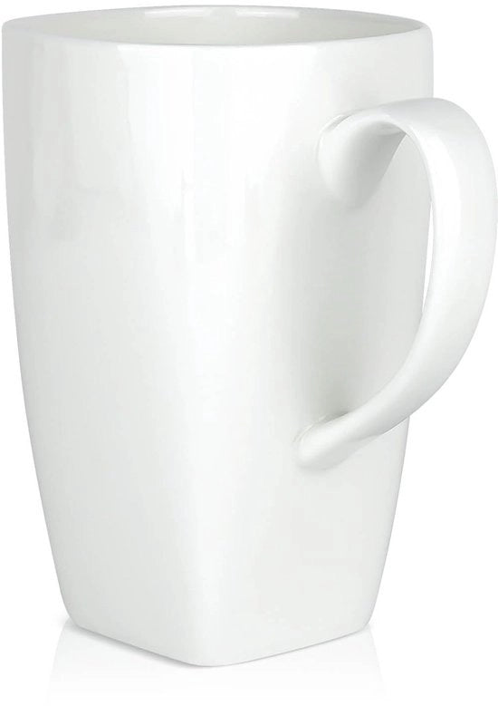 Tazza da caffè 20 oz - Porcellana fine - Resistente a microonde e lavastoviglie - Leggera - Grande tazza da caffè - Maniglia comoda - Tazza per tè
