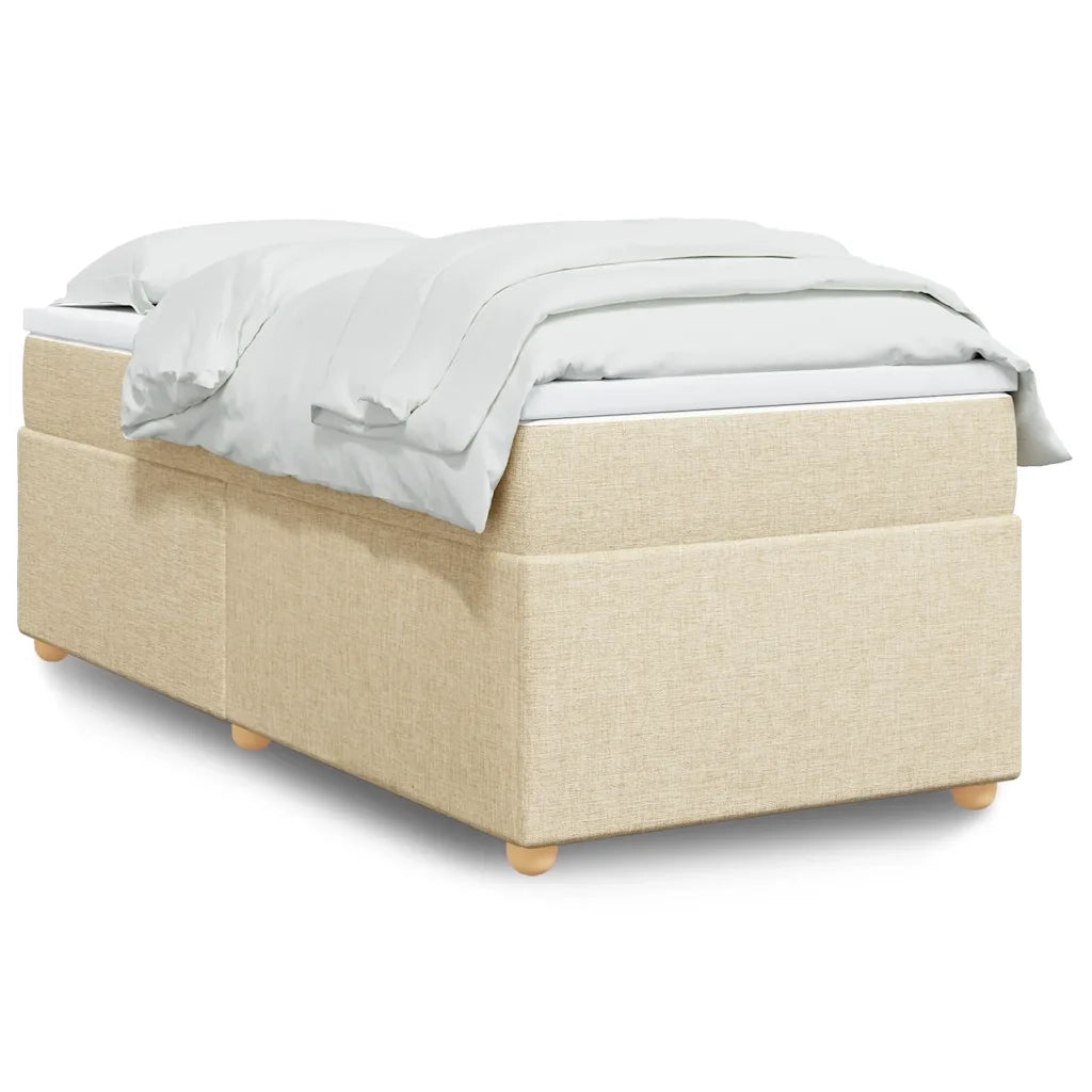 vidaXL Giroletto a Molle con Materasso Crema 100x200 cm in Tessuto