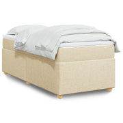 vidaXL Giroletto a Molle con Materasso Crema 100x200 cm in Tessuto