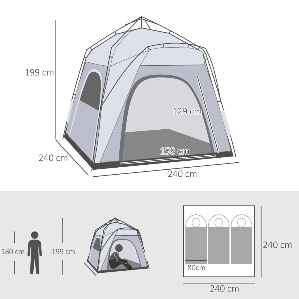 Tenda a cupola 3 persone ¨C zephmum ¨C impermeabile UV 50+