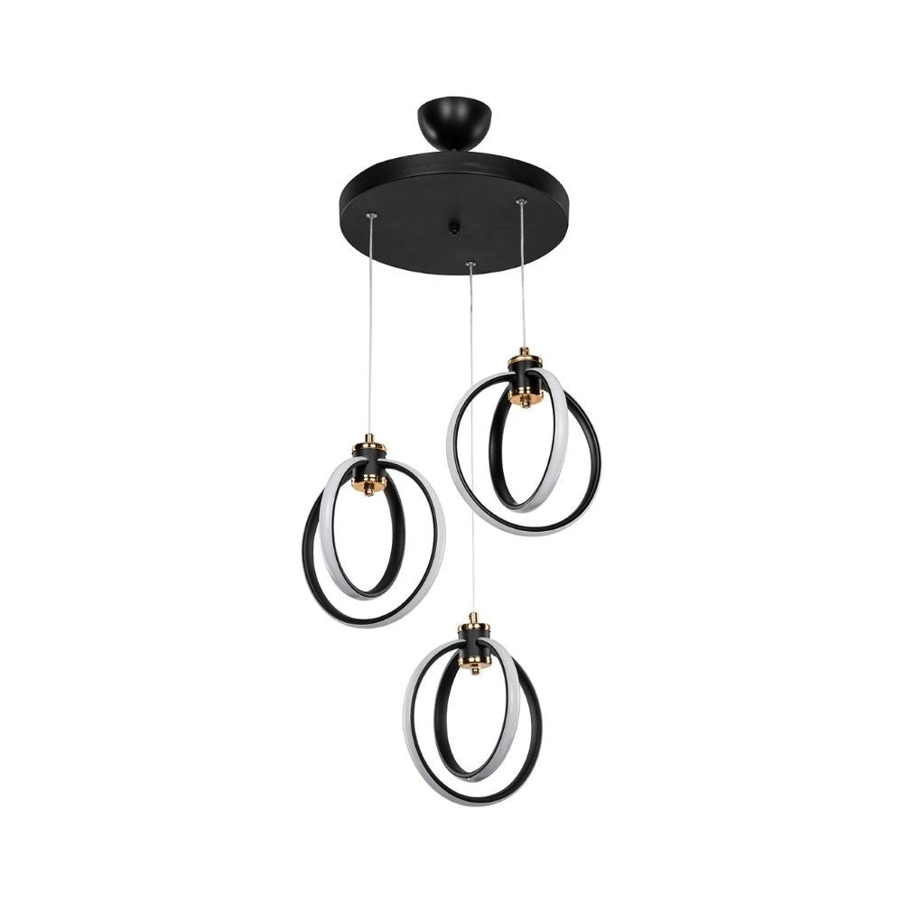 Lampada a sospensione Felicia tre punti luce cerchi LED ASZ1593 EFFEZ