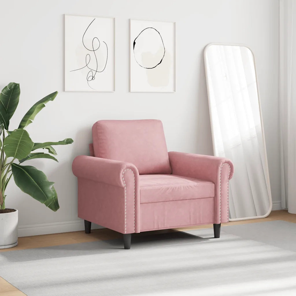 Poltrona Rosa 60 cm Velluto 359512