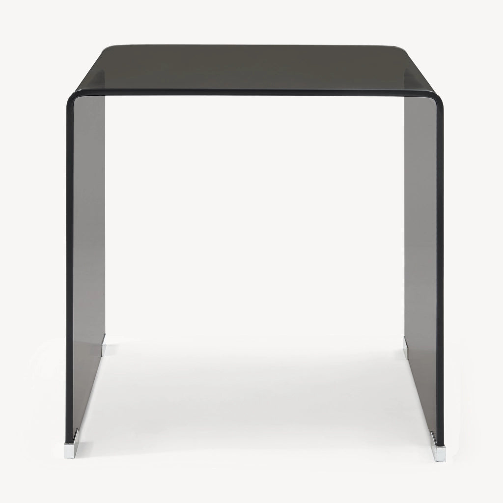 Tavolino da Salotto Varlofrek in Vetro 50 x 50 x 50 cm - Grigio Scuro [en.casa]