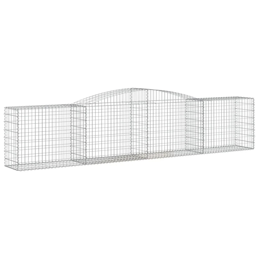 Set di 9 gabbioni ad arco per recinzioni gabbie e muri di contenimento 400 x 50 x 80/100 cm ferro zincato argento 02_0041325