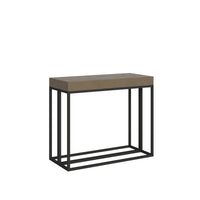 Consolle Allungabile 90-196x40x77 cm Epoca Small Tortora Telaio Antracite