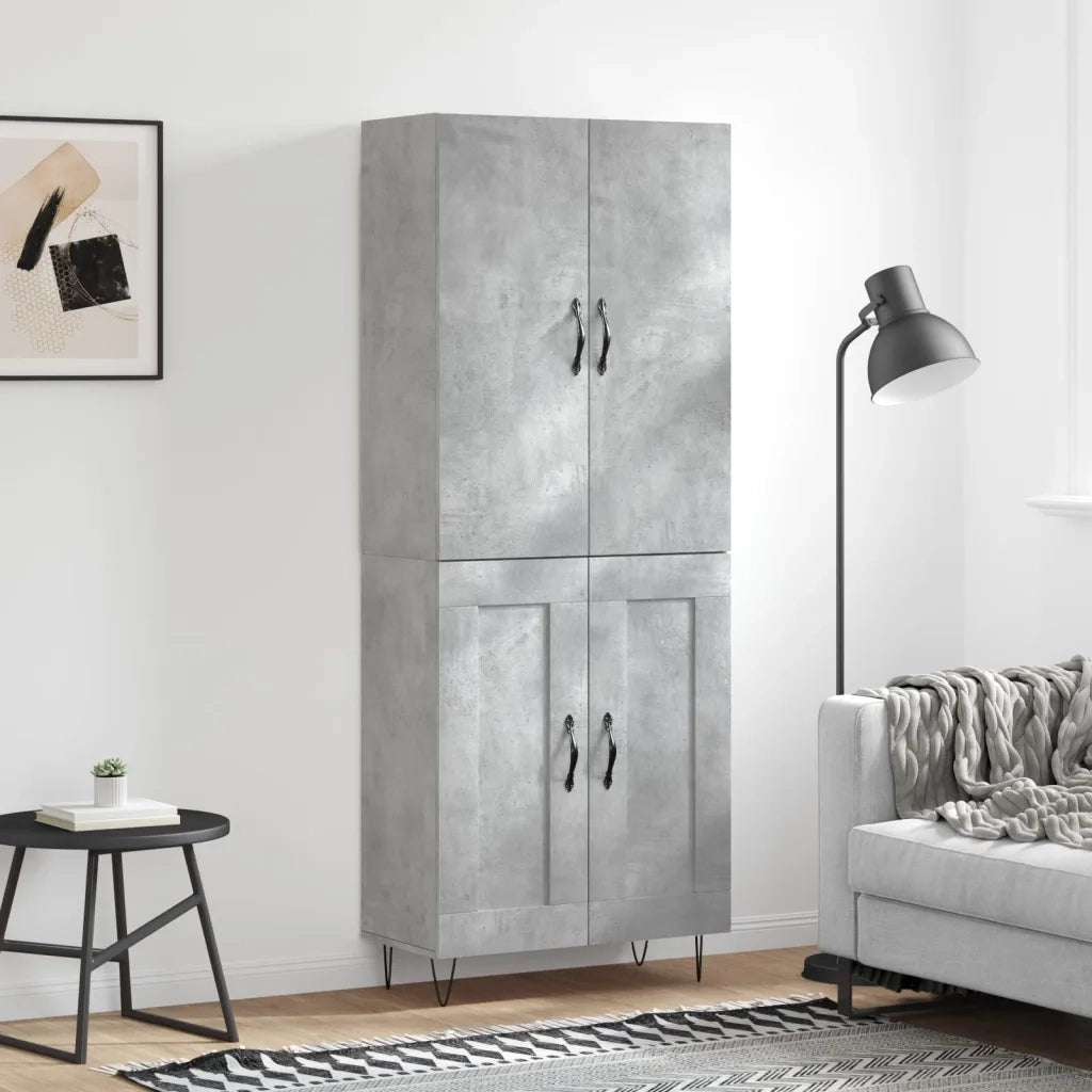 Credenza Grigio Cemento 69,5x34x180 cm in Legno Multistrato 3198077
