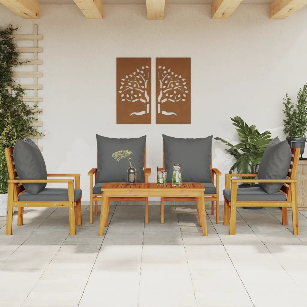 Set Salotto da Giardino 5 pz con Cuscini Legno Massello Acacia 3211805