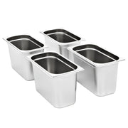 Contenitori Gastronorm 4 pz GN 1/3 200 mm in Acciaio Inox 50897