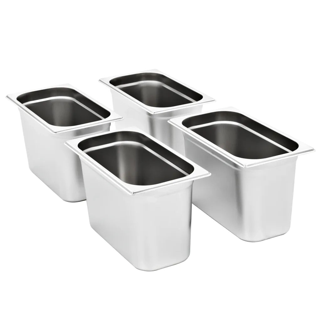 Contenitori Gastronorm 4 pz GN 1/3 200 mm in Acciaio Inox 50897