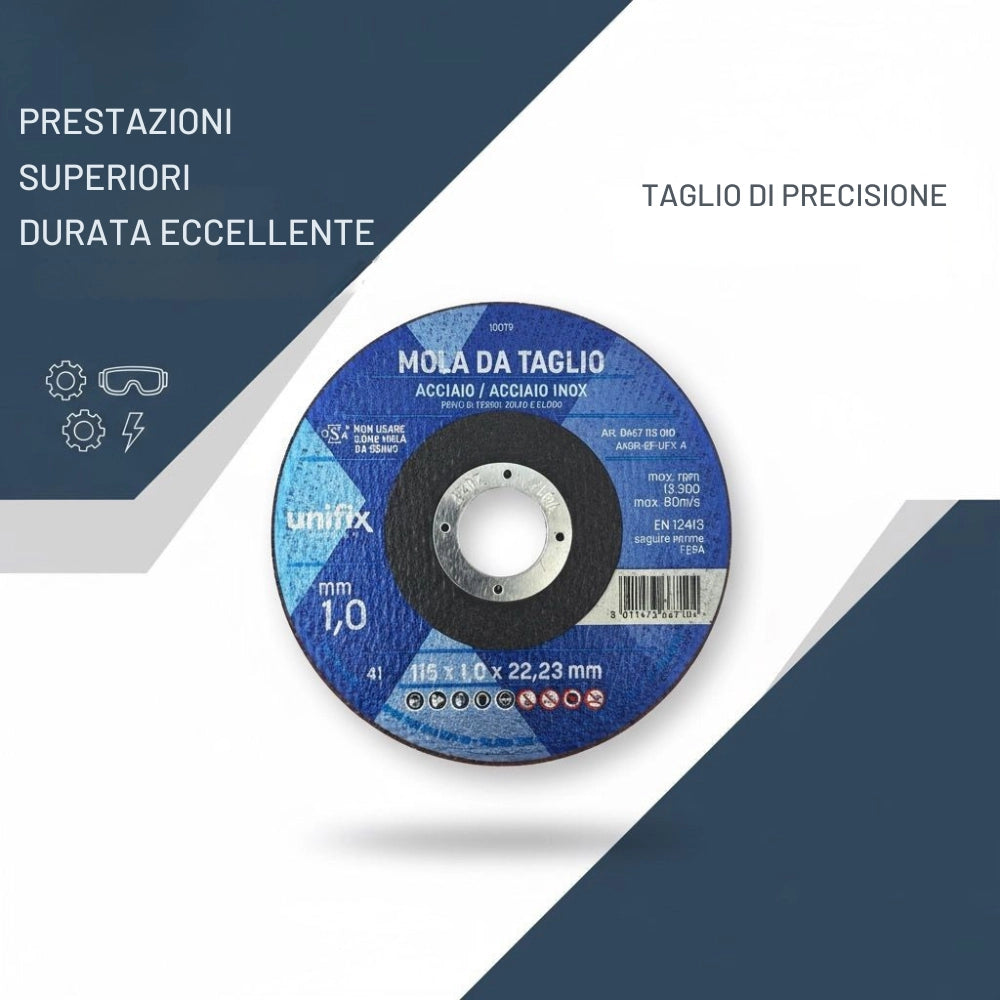 Disco taglio top sottile per acciaio inox lamiere sottili e materiale plastici *** misura Ø 230 x 2,5 x 22 mm, confe...