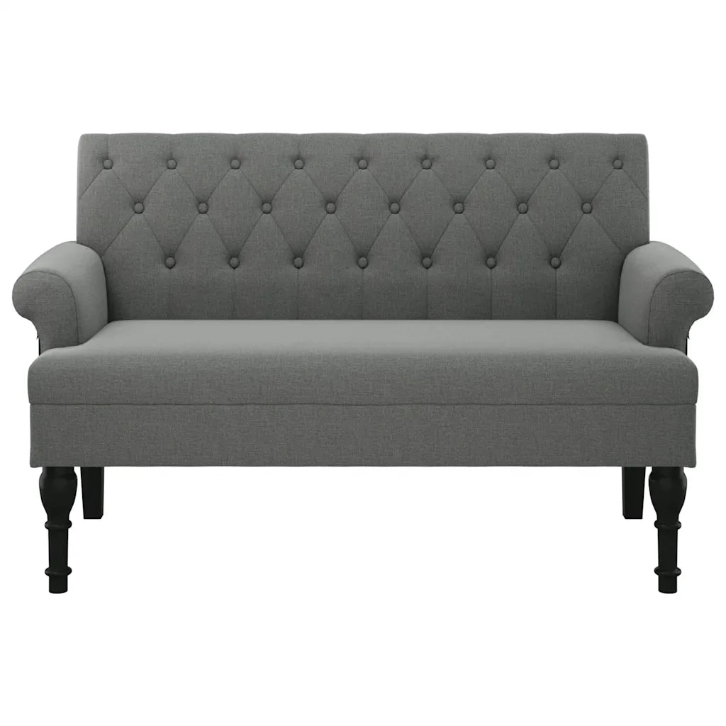 Panca con schienale grigio scuro 120x62x75,5 cm in tessuto 372121