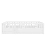 Letto bambino 90×190 cm; letto con sponda; sicurezza; stelle e luna; senza materasso; in legno; bianco