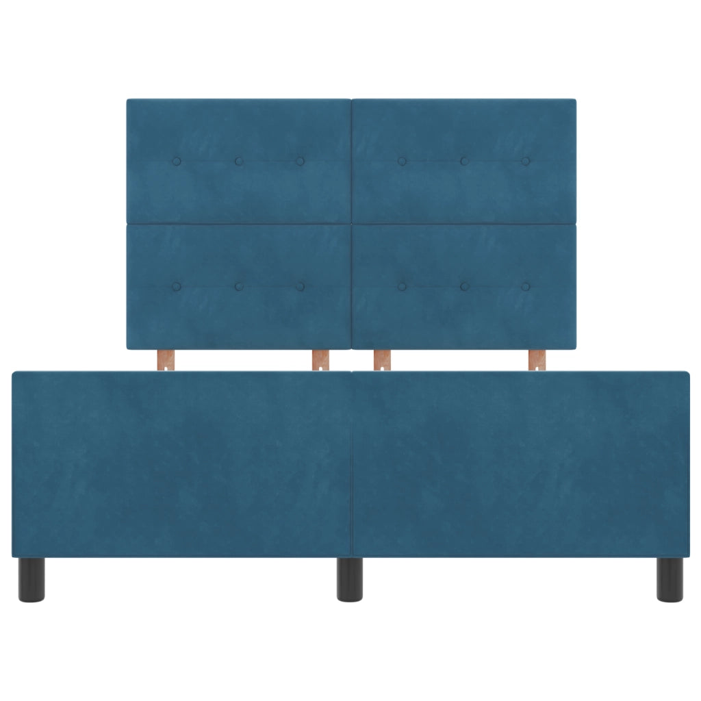 Struttura del letto Blu scuro 160x200 cm Velluto