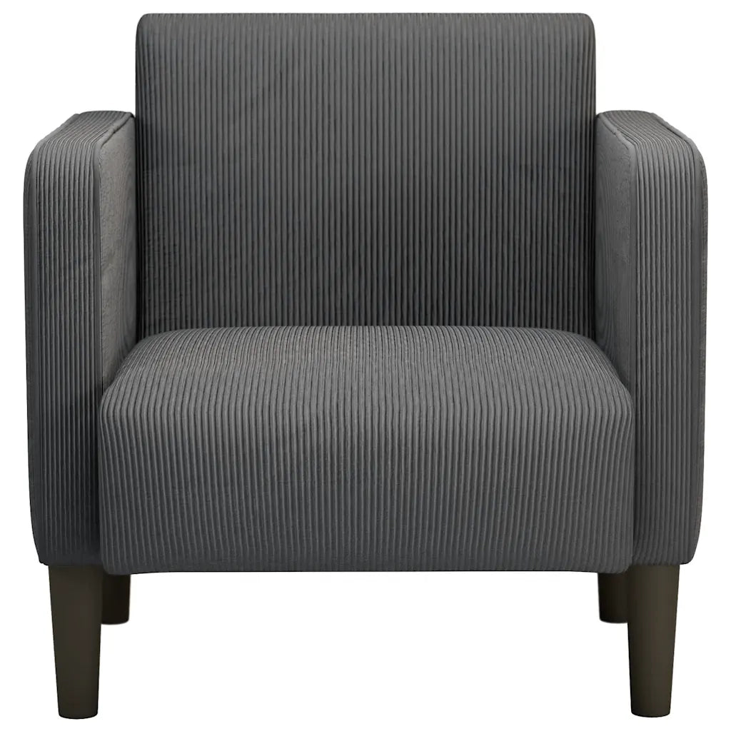 Divano Sedia con Braccioli Grigio Scuro 54 cm Tessuto a Coste 4100516
