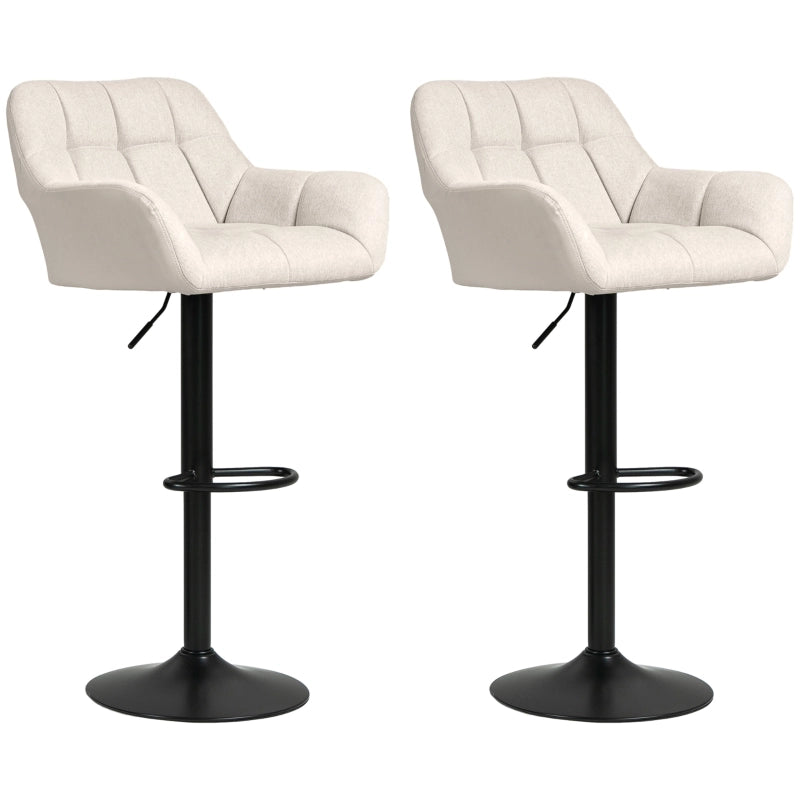 SGABELLO ALTO Set da 2 pezzi regolabile 64-85 cm ecopelle crema