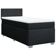 Letto singolo | Letto per adulti | Giroletto a Molle con Materasso Nero 80x200 cm inTessuto