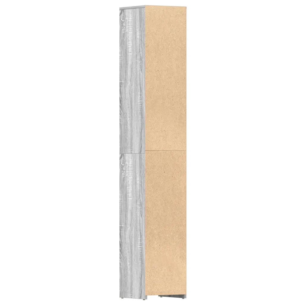 Armadietto Bagno Grigio Sonoma 30x30x183,5 cm Legno Multistrato cod mxl 12914