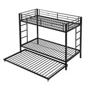 Letto a castello letto singolo con letto estraibile; per bambini; senza materasso; in metallo; nero