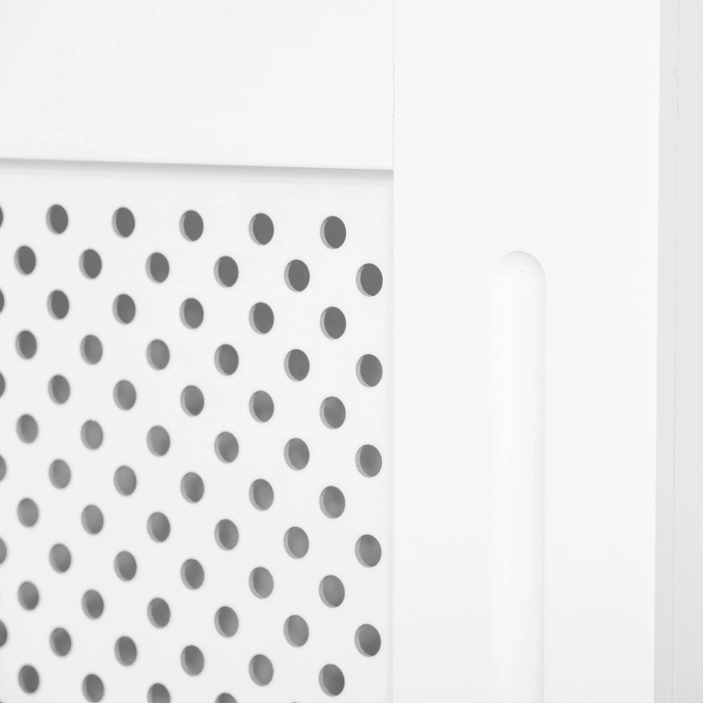 Copritermosifone in Legno a Griglia Bianco 151.5x82x19 cm