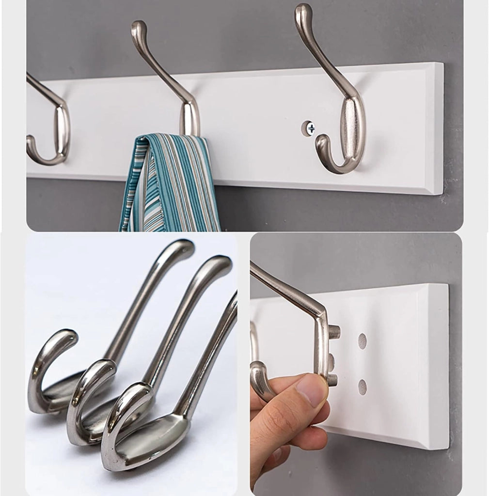 Appendiabiti/Gancio in Lega di Zinco a Parete/Appendiabiti per Camera da Letto/Appendiabiti da Parete per la casa/appendino in bambù per corridoio (Dimensioni: 48,5x1,5x7,5 cm)