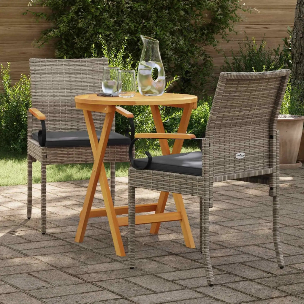 Sedie da giardino con cuscino 2 pz | Sedie da Esterno Grigio e Grigio Scuro