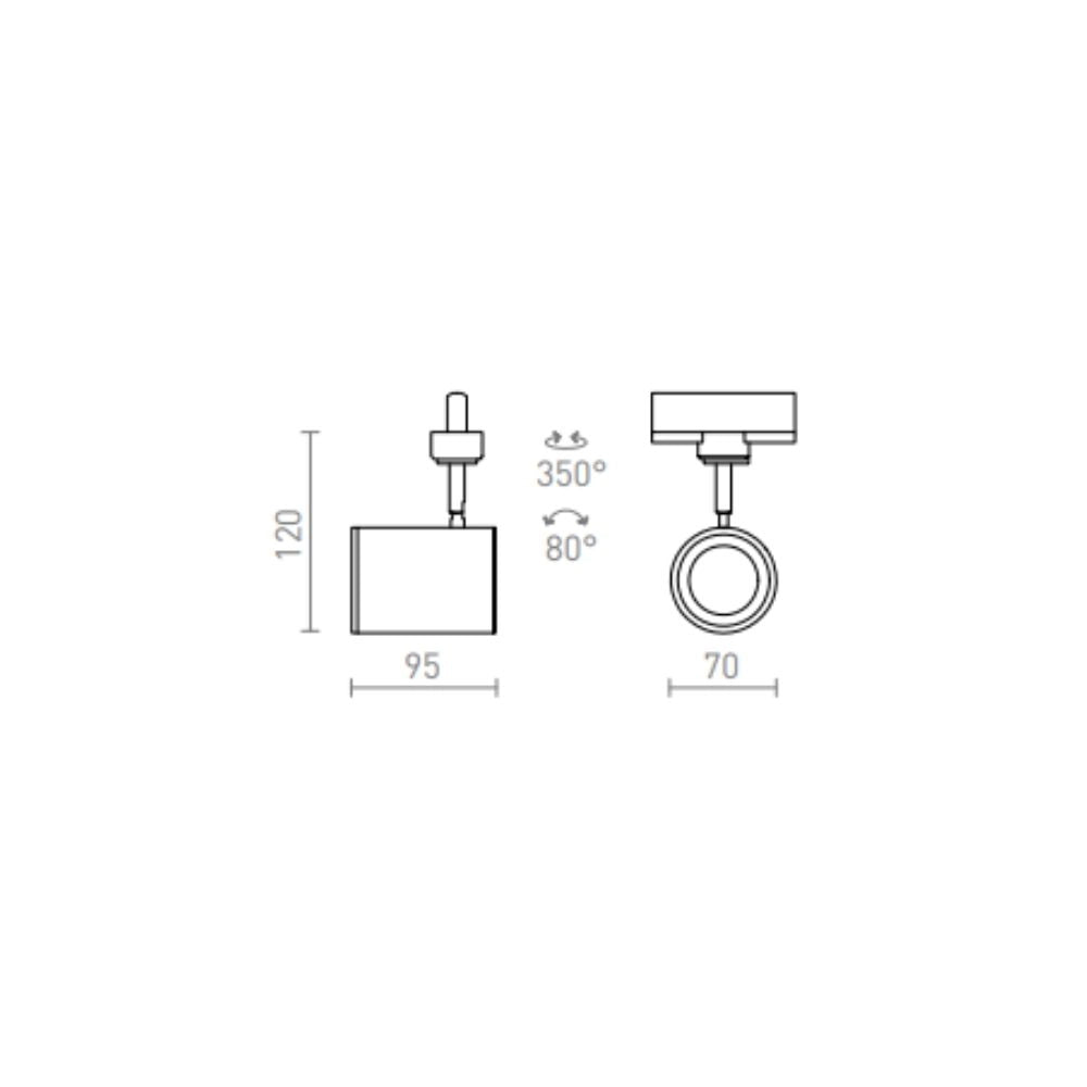 Faretto CADENZA per binario trifase bianco 230V LED GU10 10W
